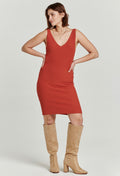 ANOTHER LOVE Double V-Neck NALANI RibKnit Dress