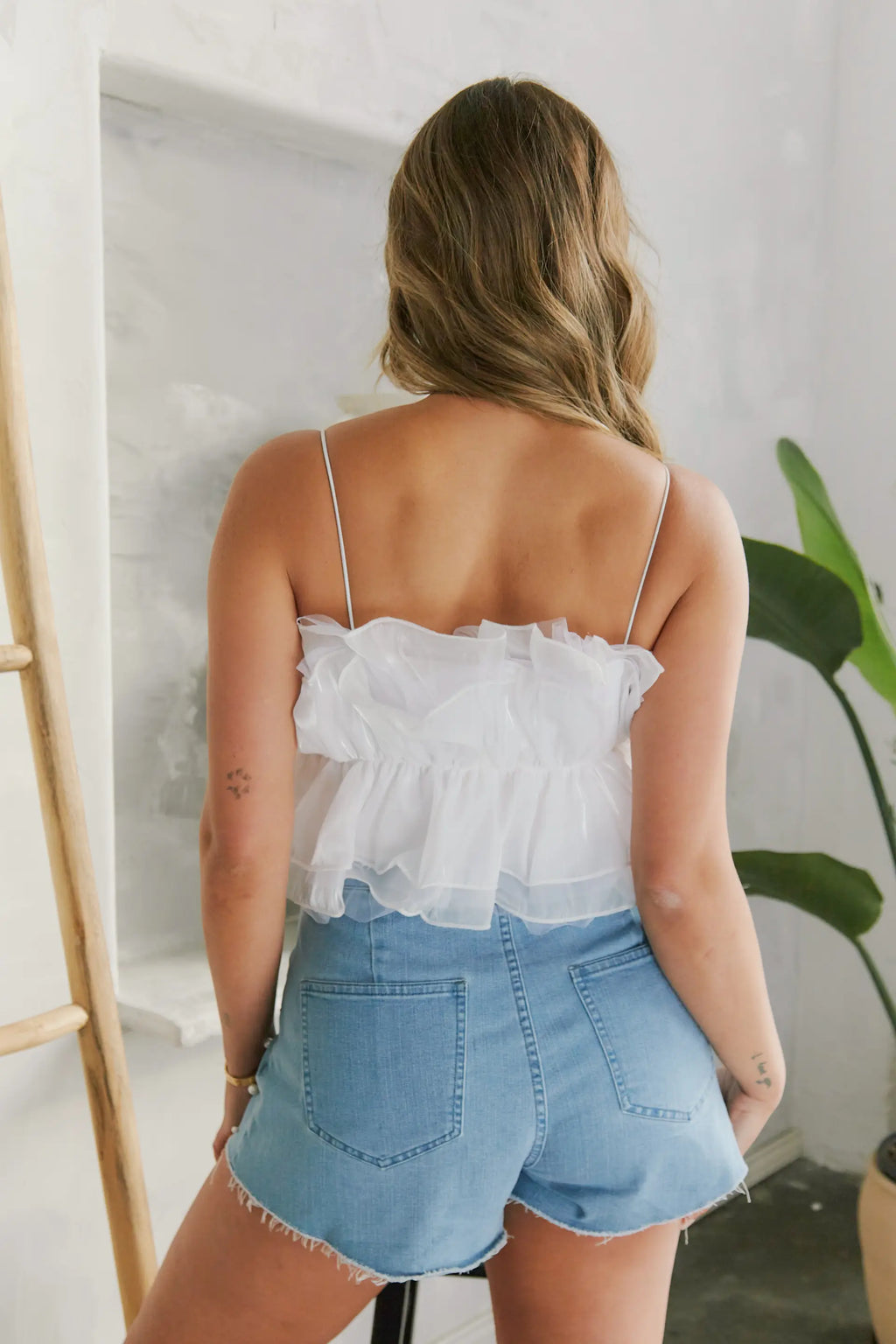 LOVER Shimmer Ruffle Cami Top