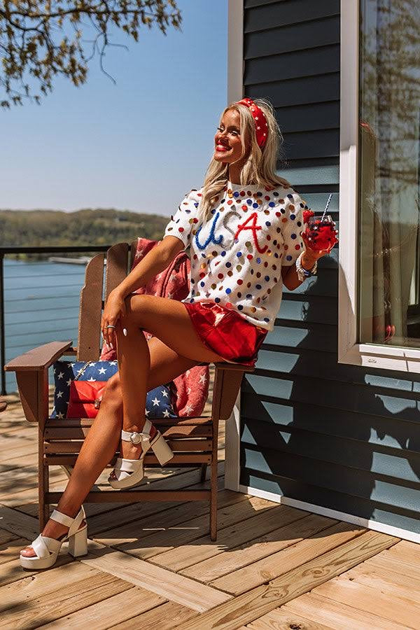 Bibi WONDER Sequin USA Knit Top