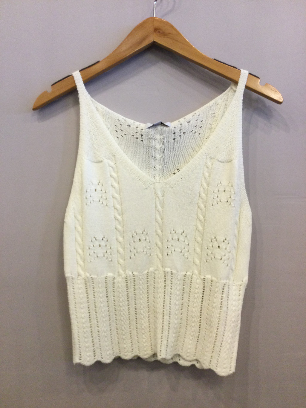 VOID Pointelle V-Neck Fitted Sweater