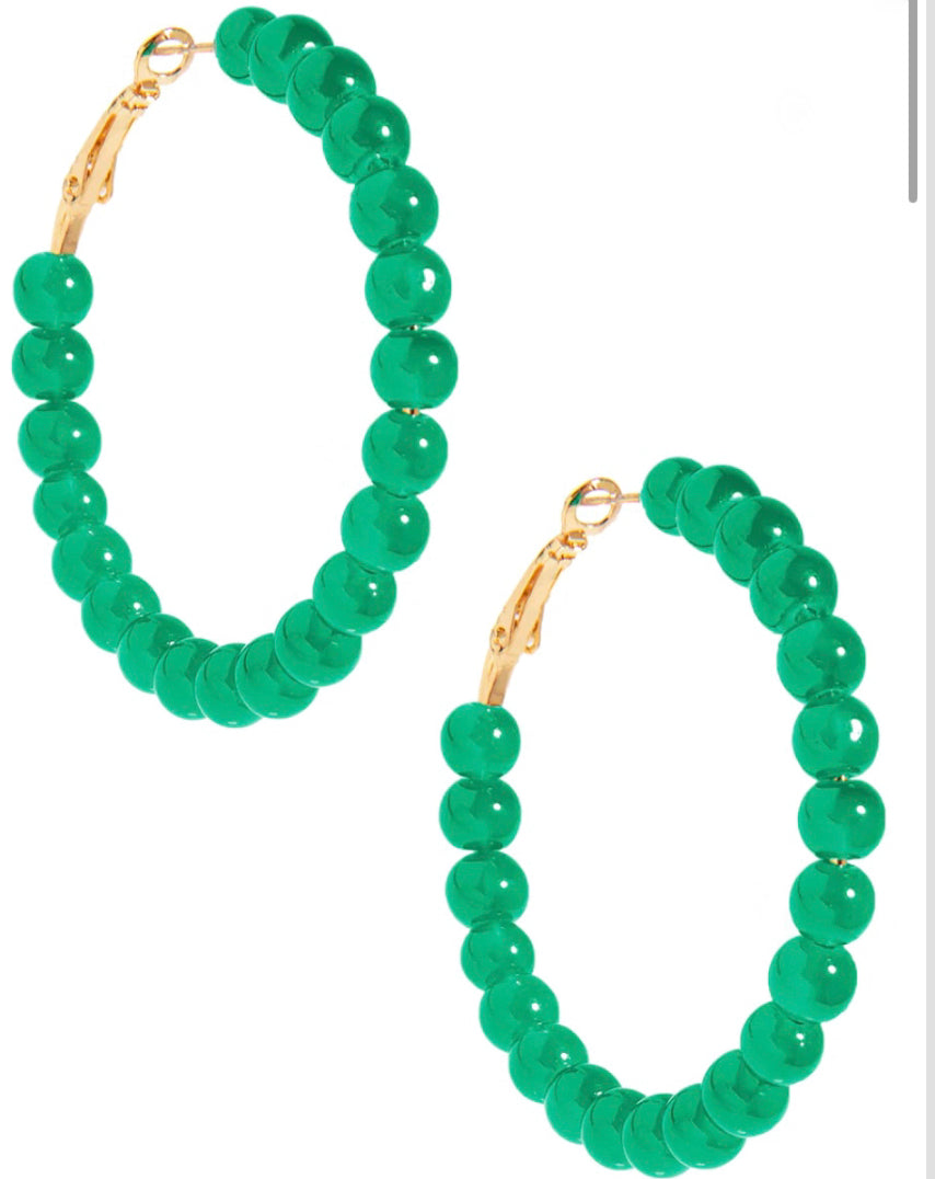 ZENZII Jewelry Glass Bead Hoop Earrings
