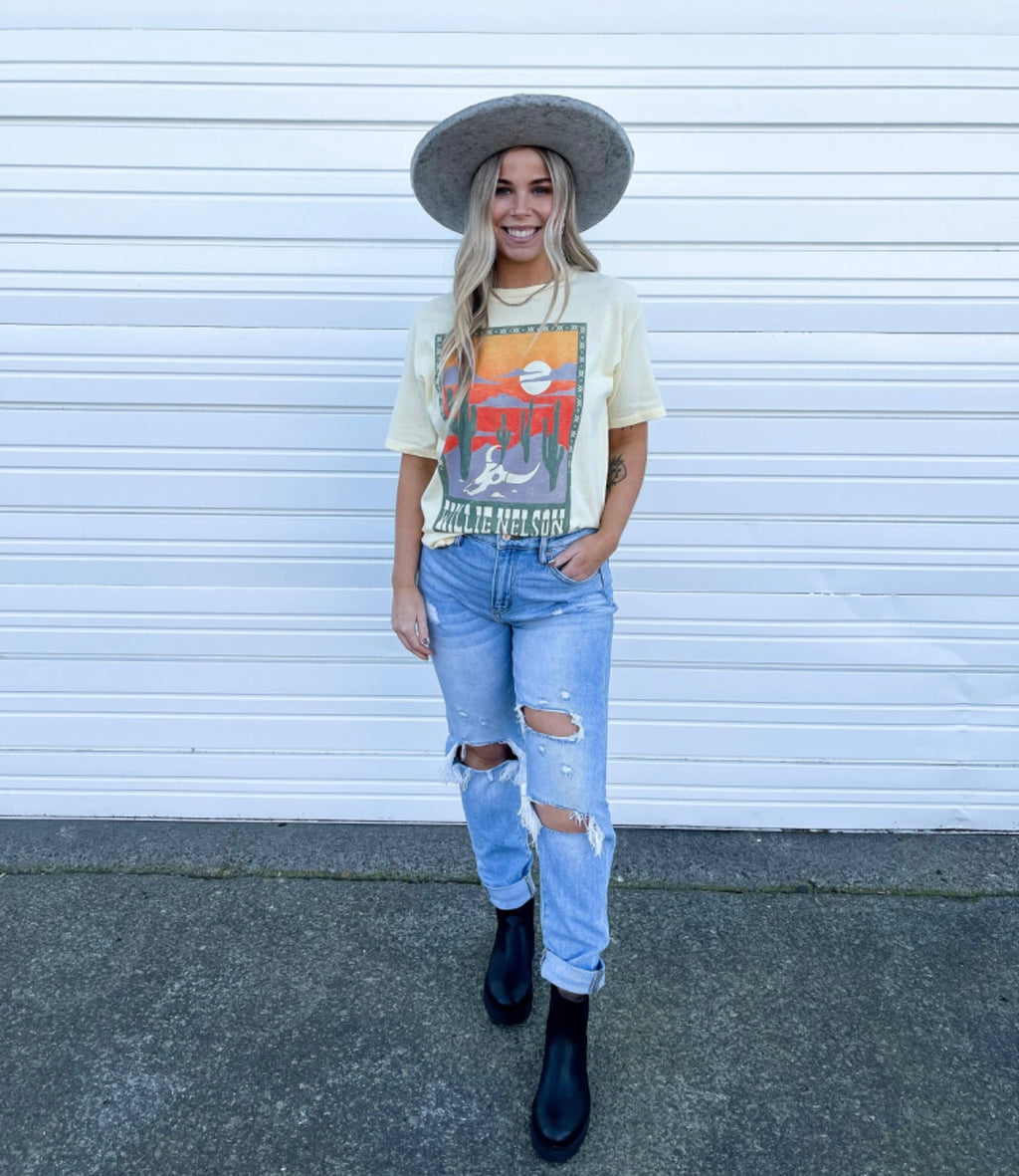 DAYDREAMER Oversize WILLE NELSON Austin Texas Weekend Tee Top