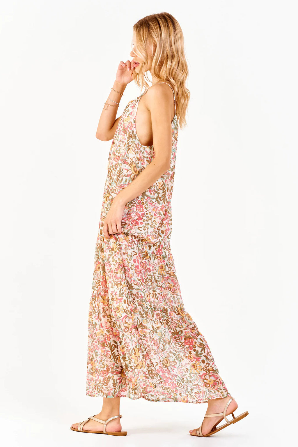 *DEAR JOHN Floral RYO V-Neck Maxi Dress
