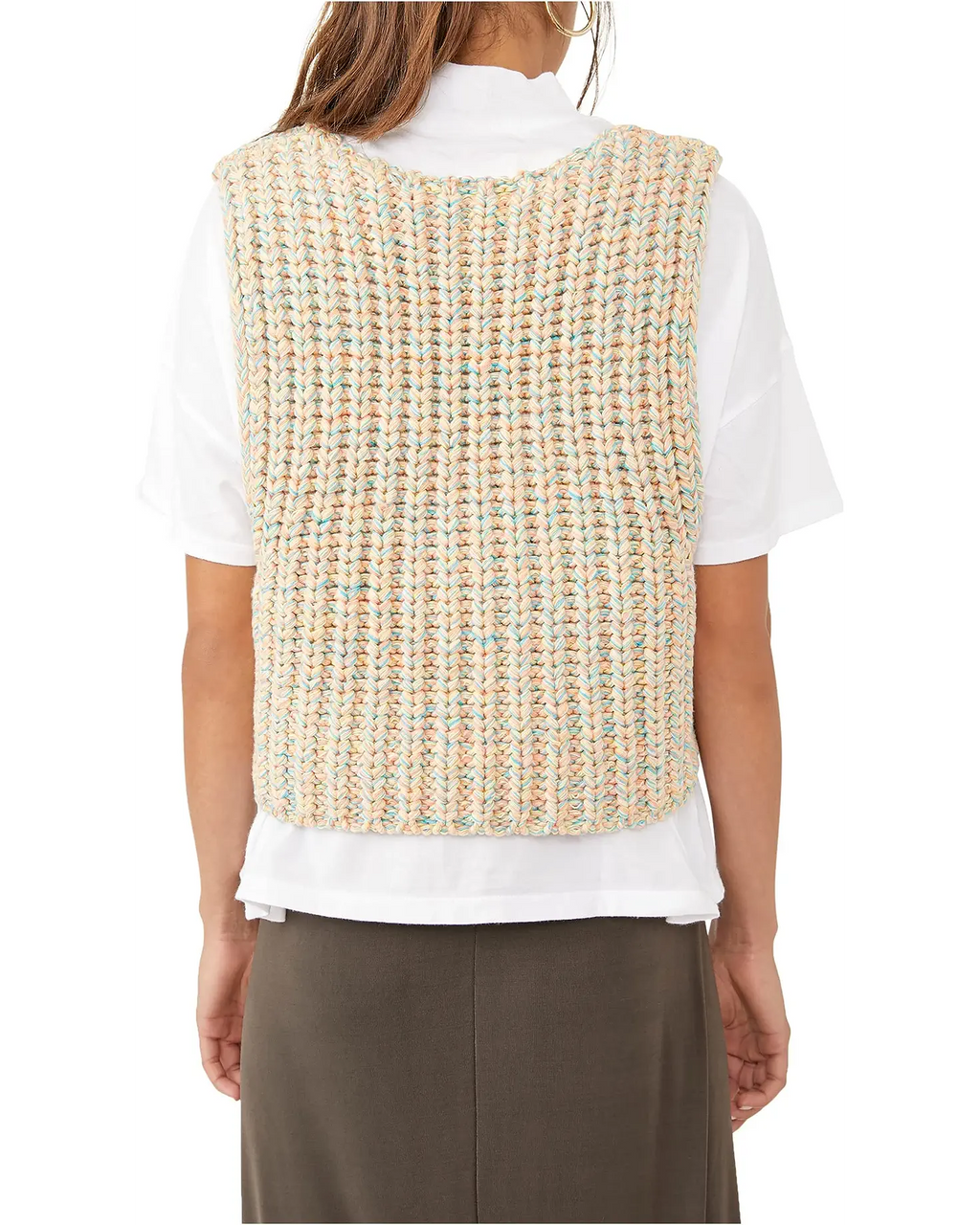 *FREE PEOPLE MultiKnit HOOPLA V-Back Vest