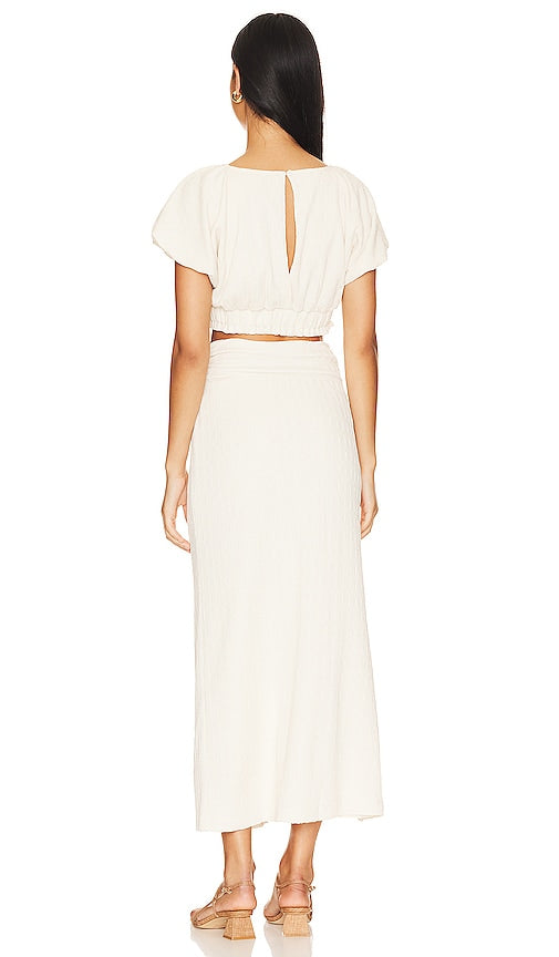 FREE PEOPLE 2pc TOVAH Flutter Sleeve/Maxi Skirt Set