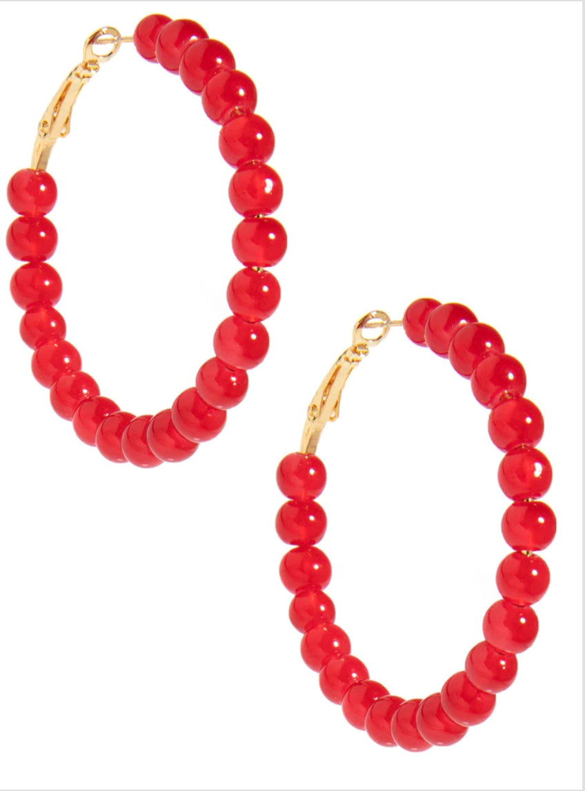 ZENZII Jewelry Glass Bead Hoop Earrings