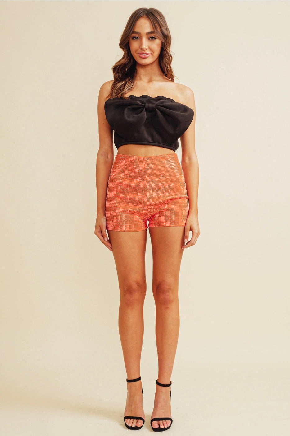 SITE Rhinestone Zip Shorts