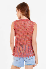 *ANOTHER LOVE Textured TRISHA Crocheted Sweater Tank