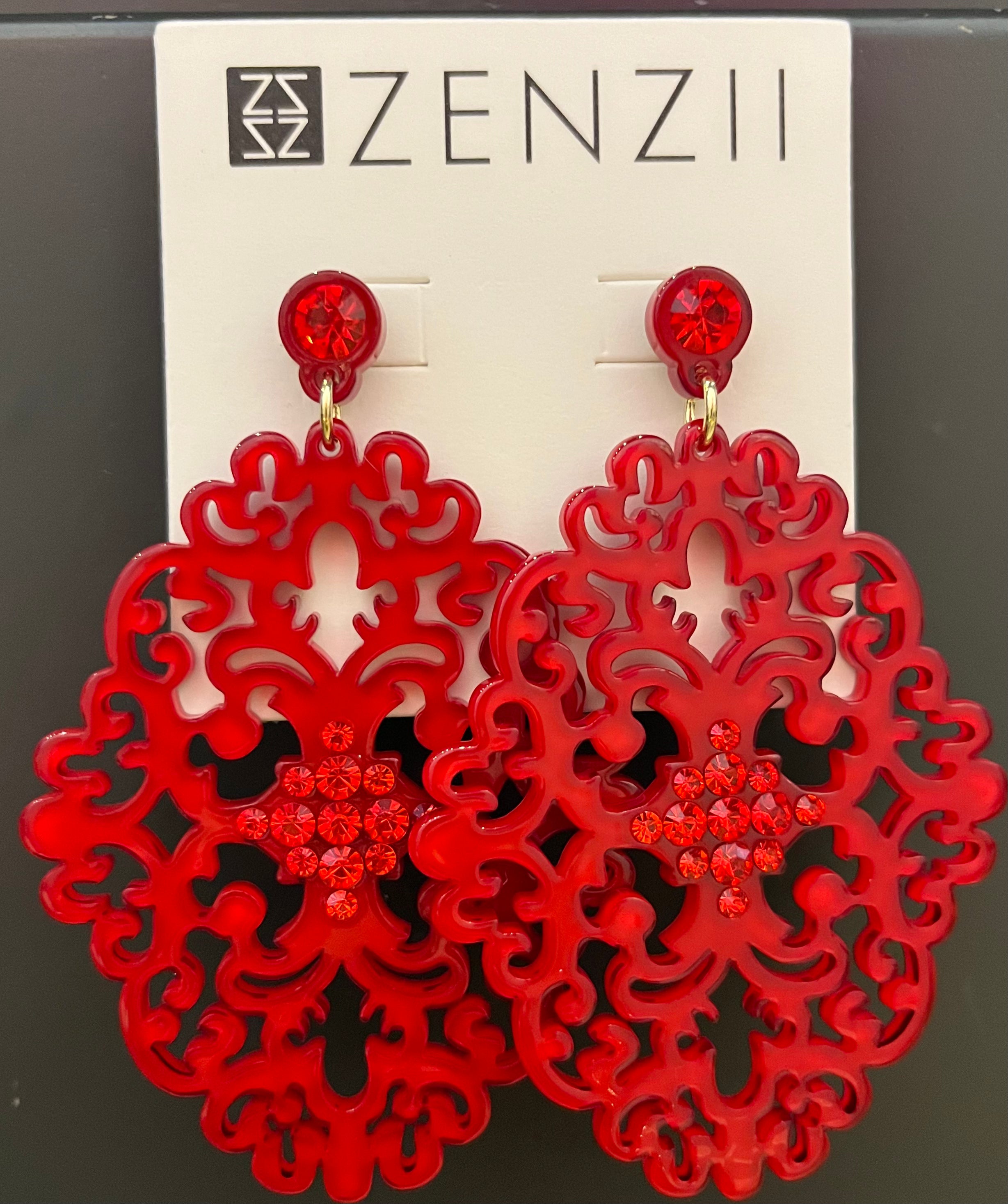 ZENZII Large Brocade Earring