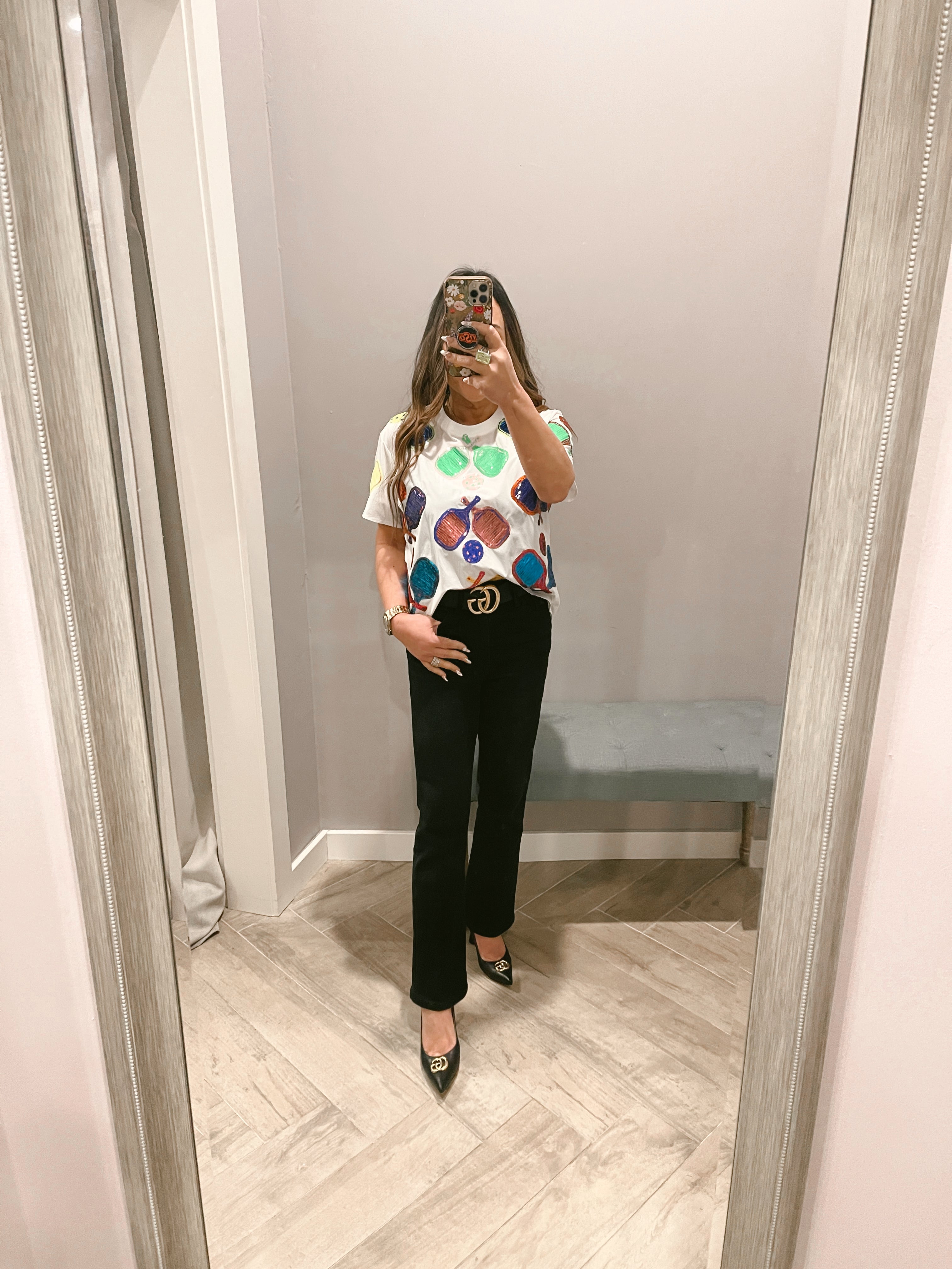 QUEEN OF SPARKLES Sequin PICKLEBALL Active Tee Top