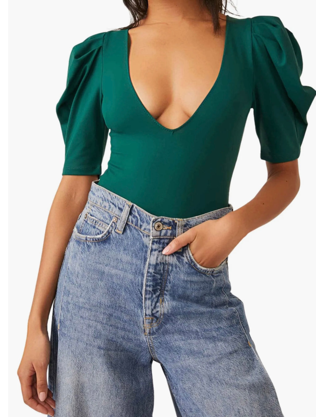 FREE PEOPLE PuffSleeve VA VA VOOP Bodysuit