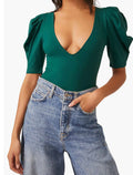 FREE PEOPLE PuffSleeve VA VA VOOP Bodysuit