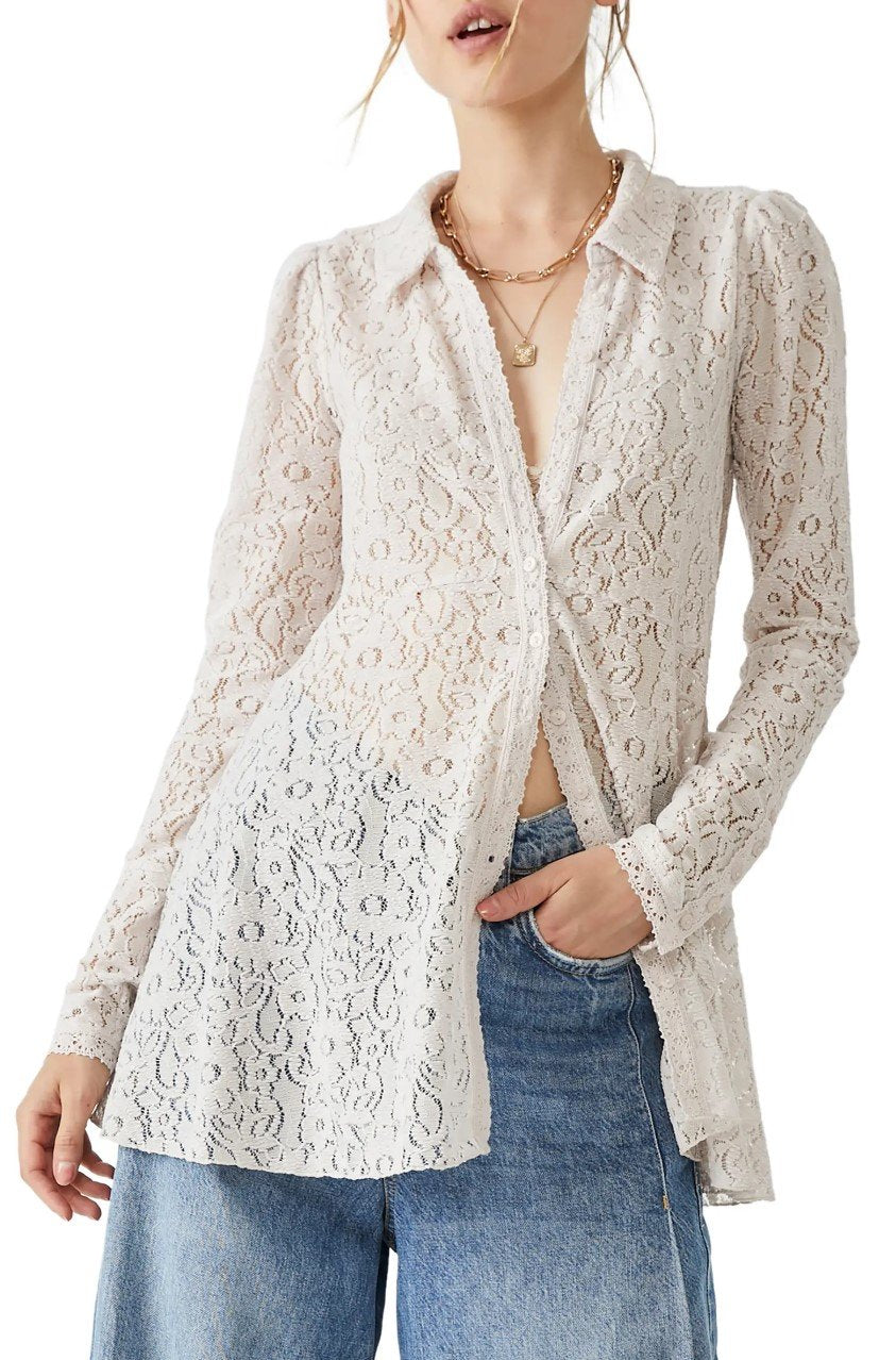 FREE PEOPLE Lace HEATHER SwingHem Tunic