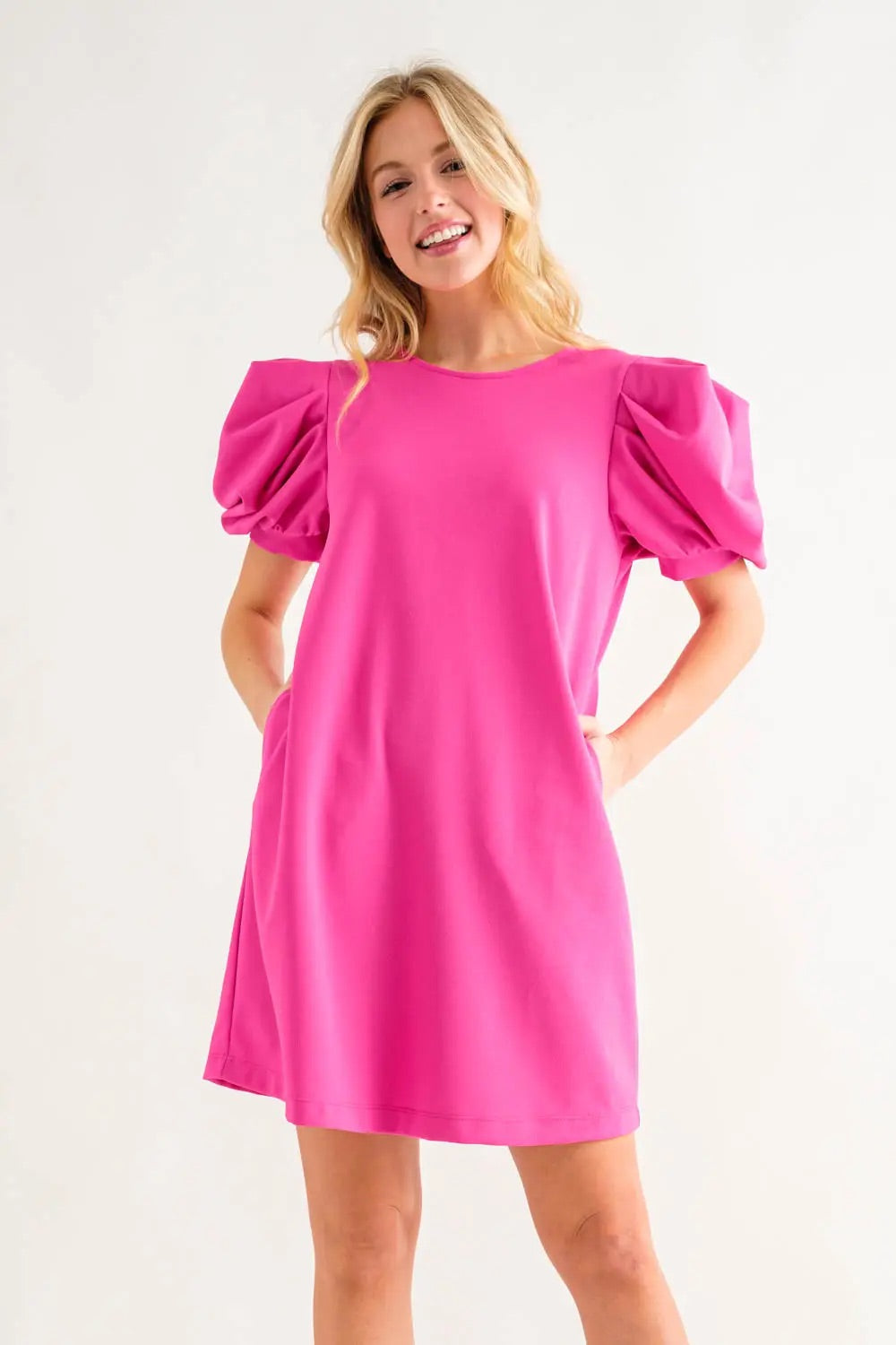 AFFAIR Balloon Short Sleeve Dress