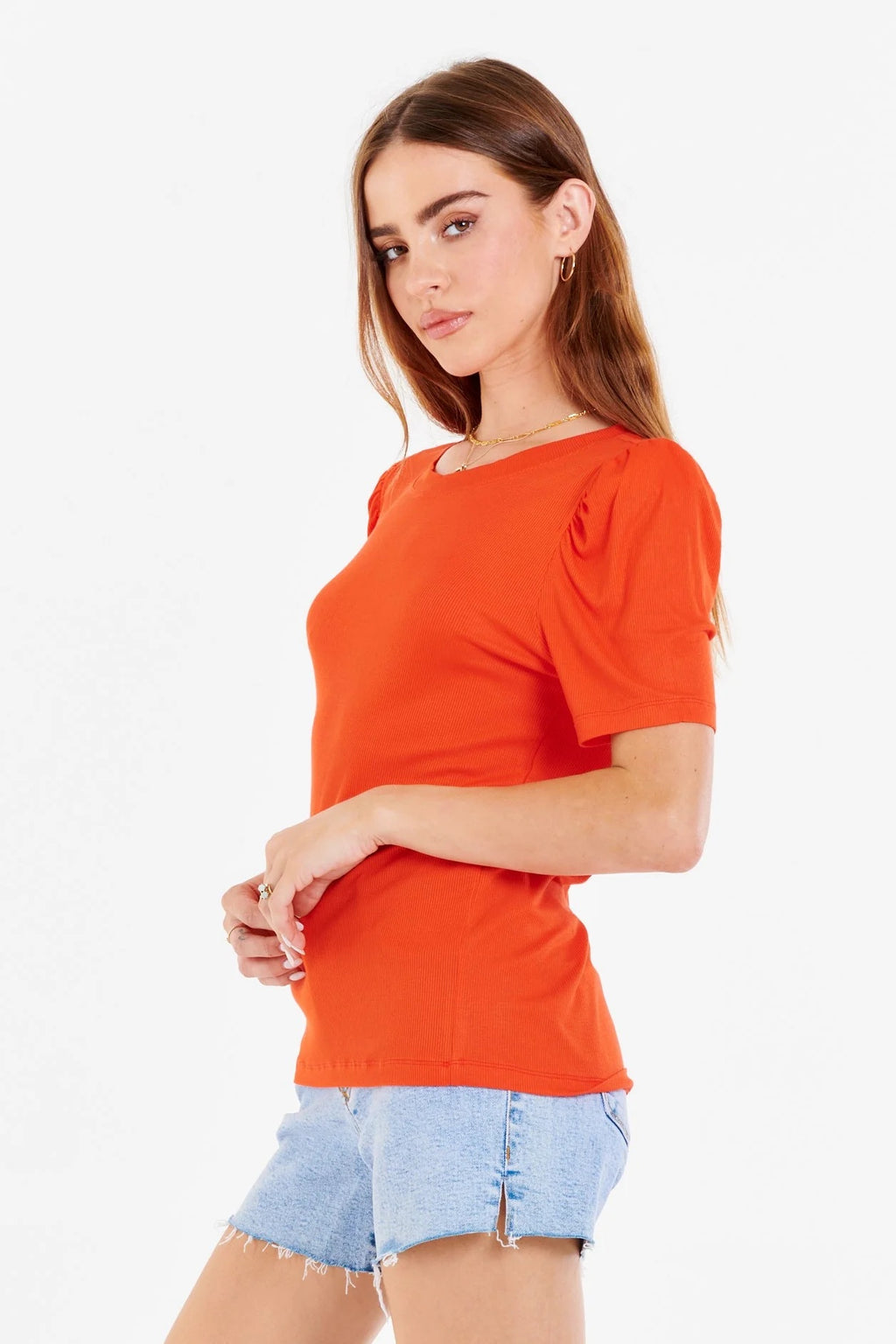 ANOTHER LOVE Shirred SIENA Short~Sleeve Top