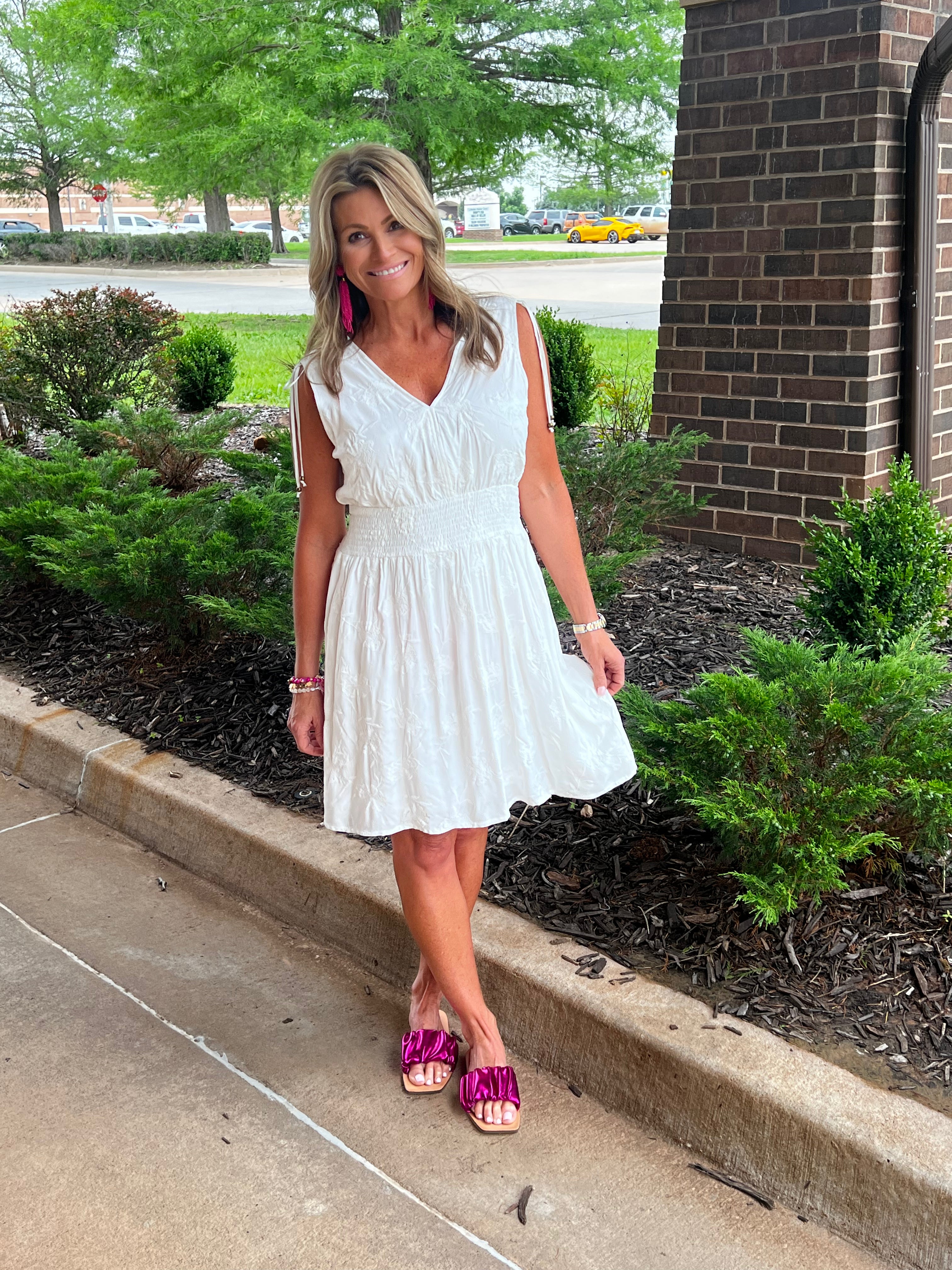 *DEAR JOHN Embroidered WESLIE Cinch~Waist Dress