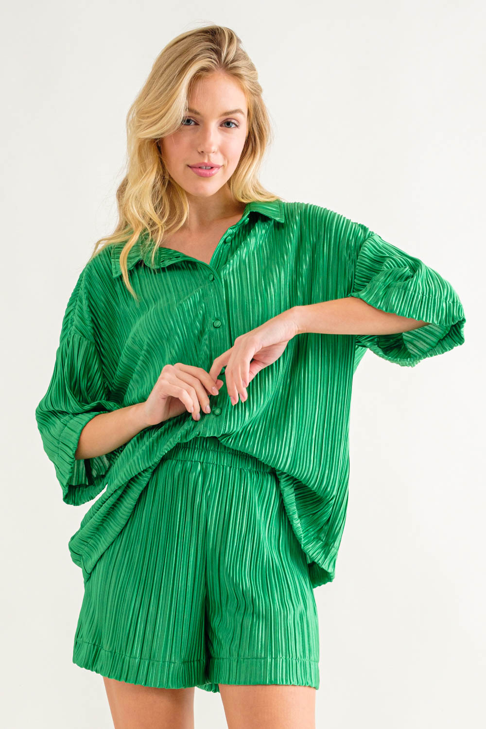 MOD 2pc ButtonDown Collar Top/Short Set