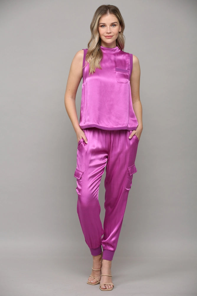 DISTRACT Satin Cargo Jogger Pant