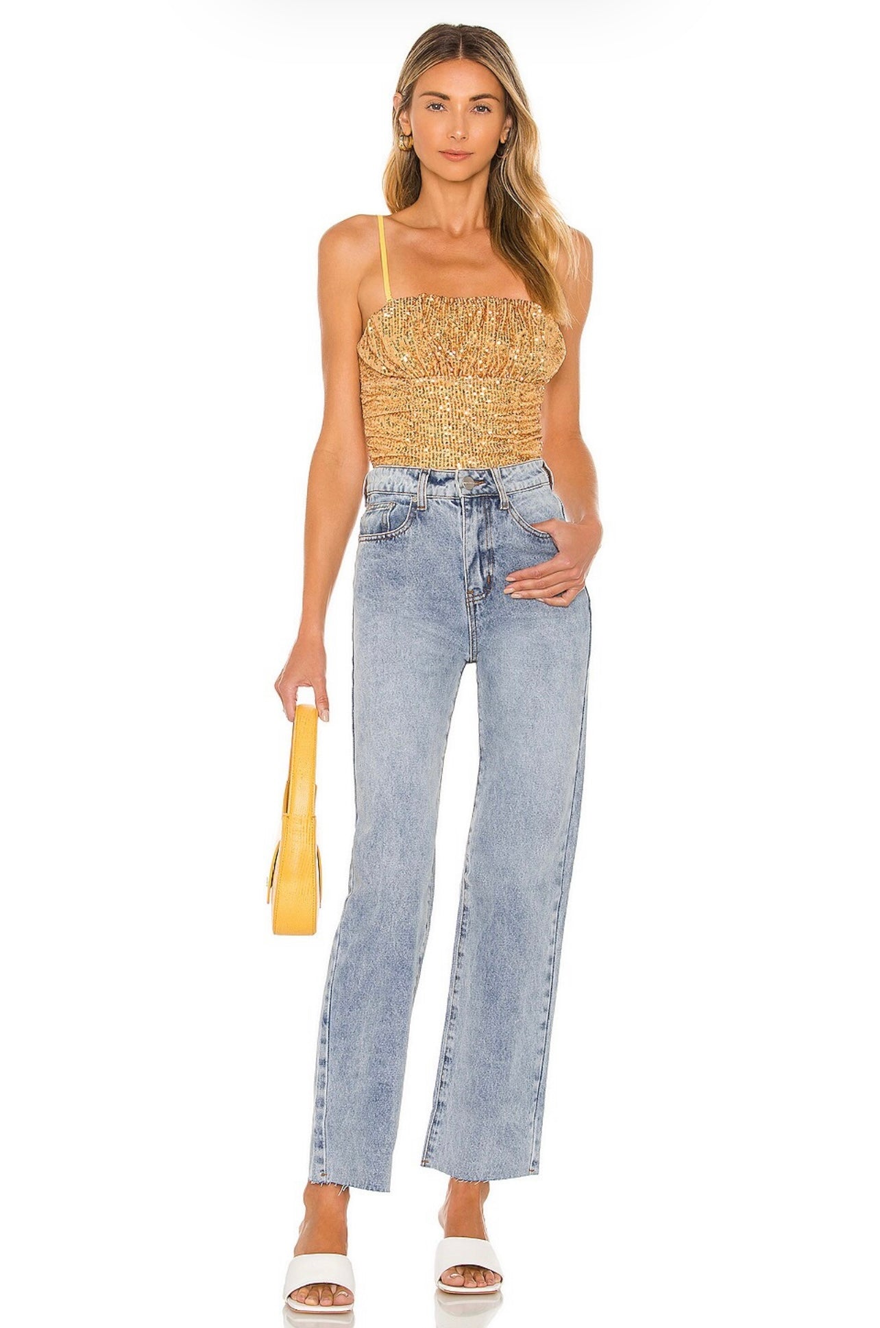 FREE PEOPLE Sequin TA DA Convertible/Strapless Top