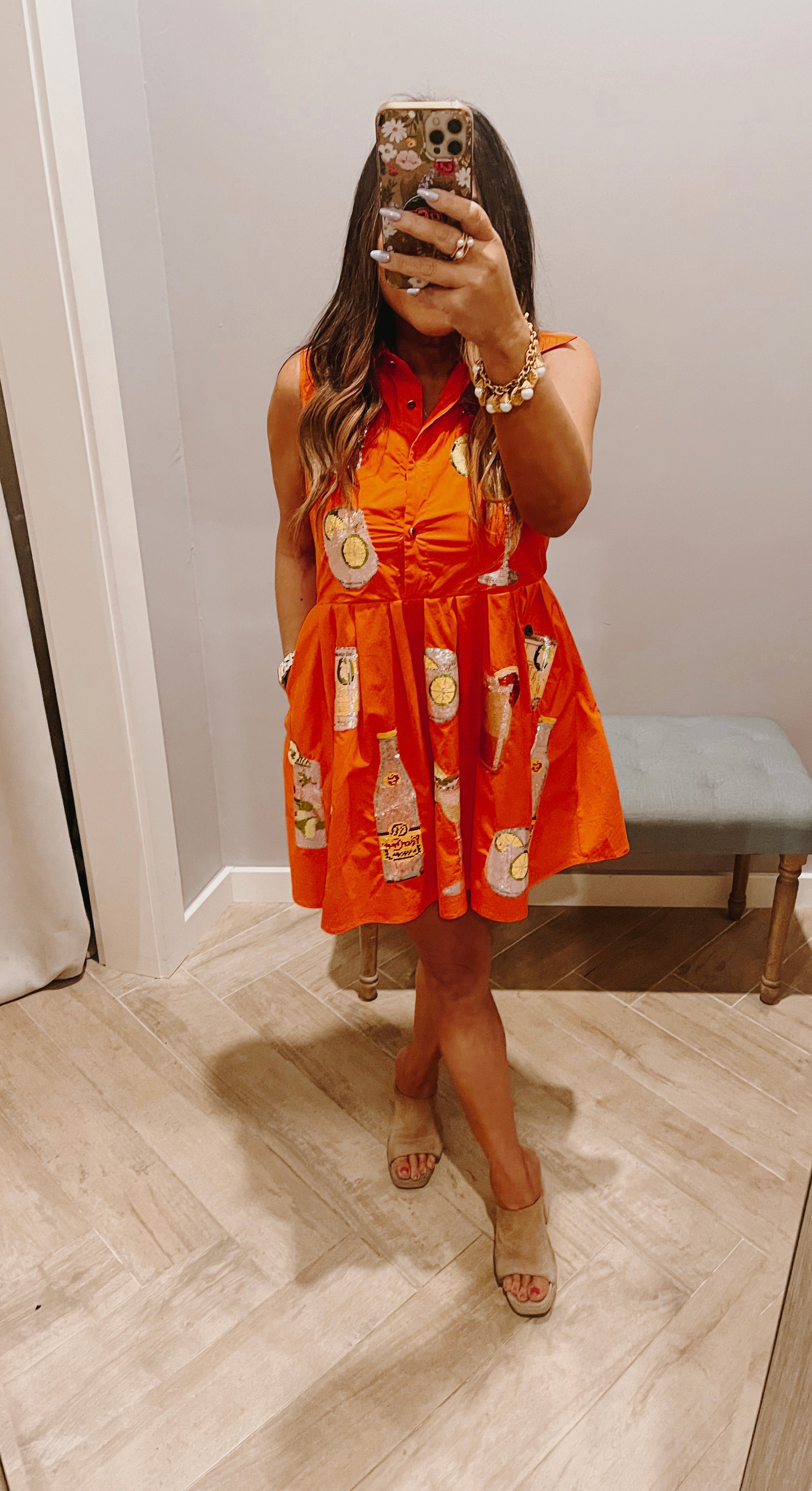 QUEEN OF SPARKLES Sequin TEQUILA DRINK ICON Collared Dress