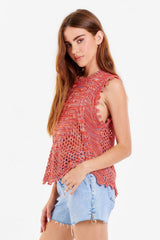 *ANOTHER LOVE Textured TRISHA Crocheted Sweater Tank