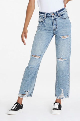 DEAR JOHN SuperHiRise JODI Distressed StraightLeg Jeans