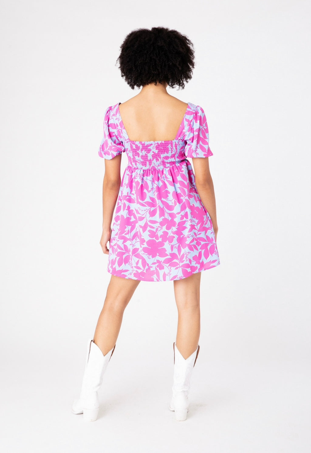 MEET ME IN SANTORINI Floral ARIA Babydoll Dress