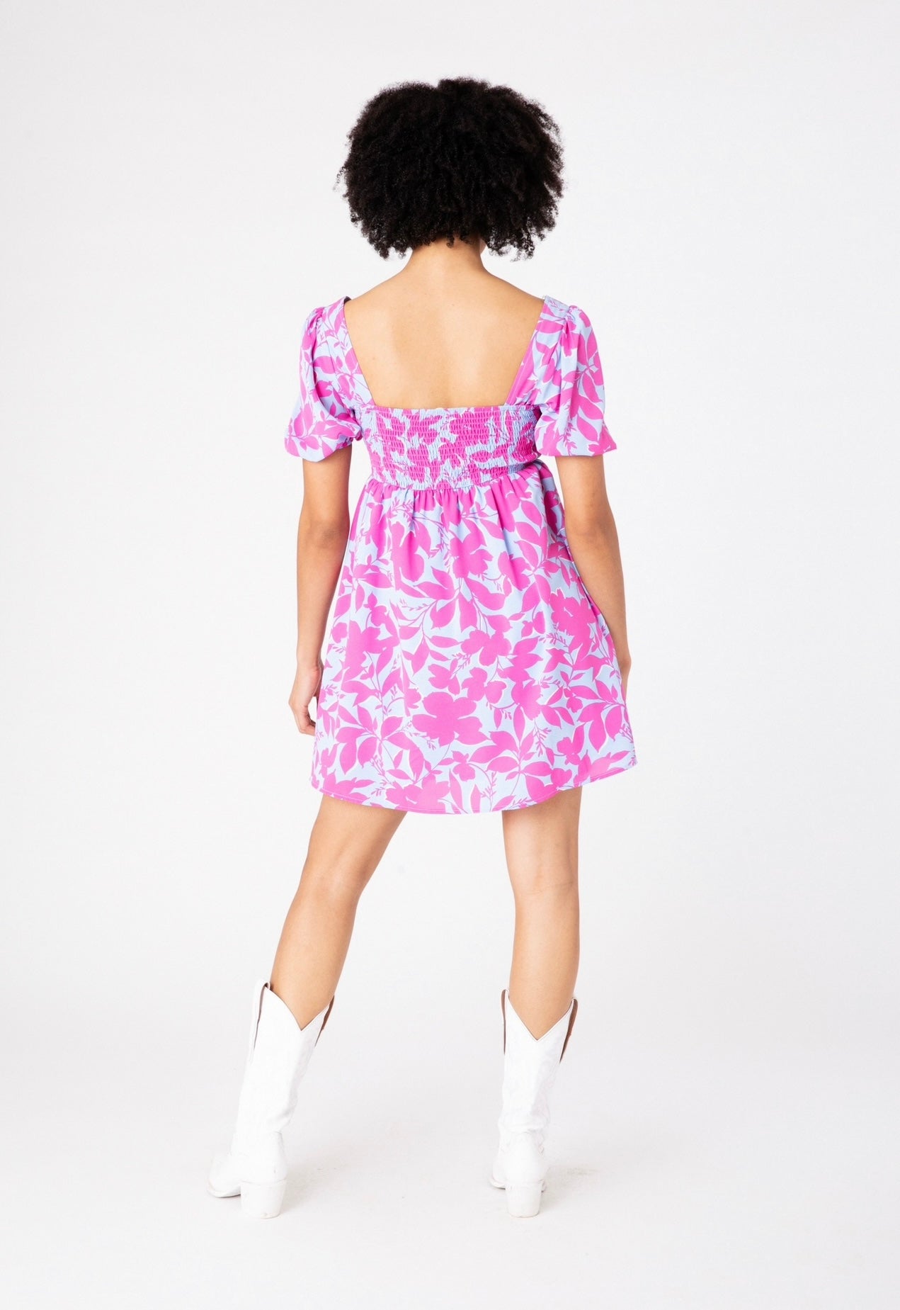 MEET ME IN SANTORINI Floral ARIA Babydoll Dress