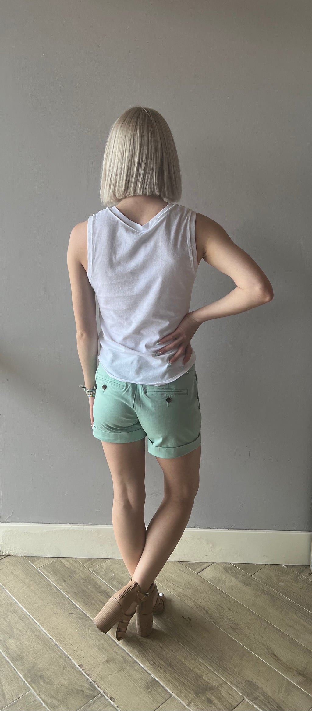 BOBI ReverseSeam EDGY V-Neck Tank Top