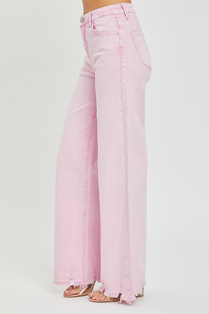RISEN HiRise ADDIE WideLeg FrayHem Jeans
