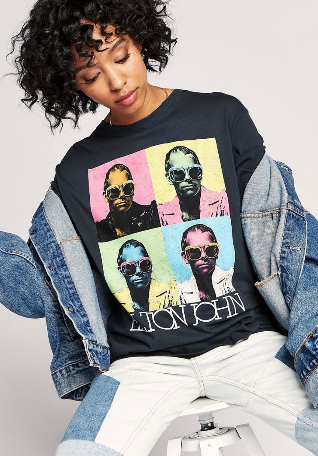 DAYDREAMER Pop Color ELTON JOHN Boyfriend Tee Top