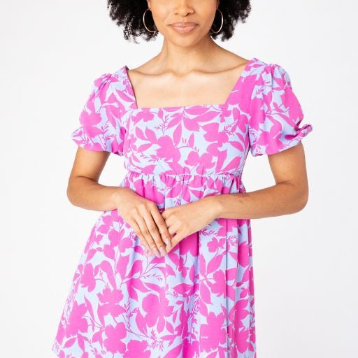 MEET ME IN SANTORINI Floral ARIA Babydoll Dress