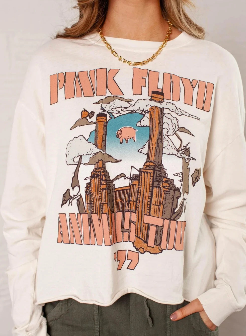 DAYDREAMER Animals Tour 77 PINK FLOYD Long Sleeve Crop Tee