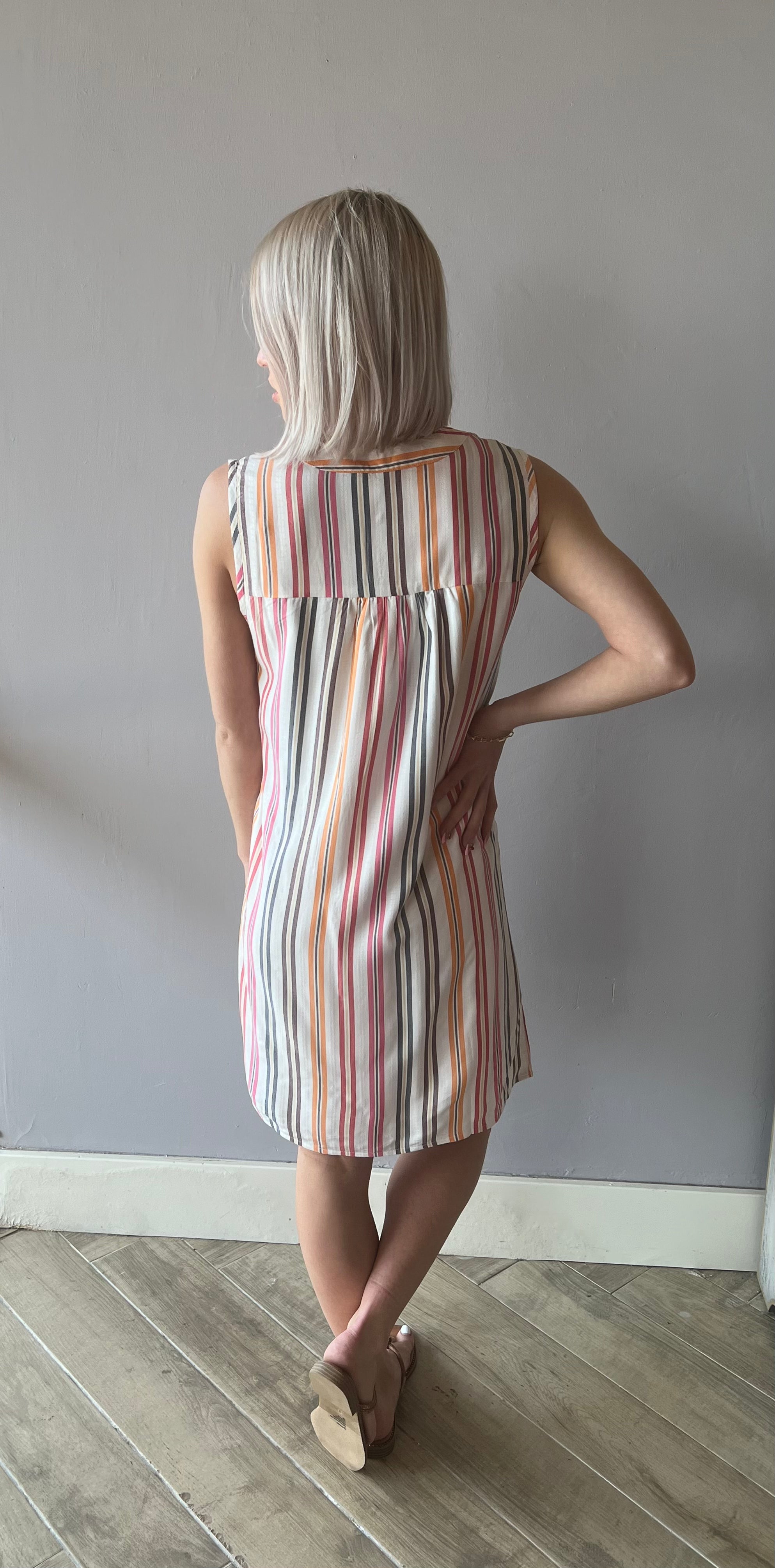BOBI Stripe BOERNE SplitNeck Dress