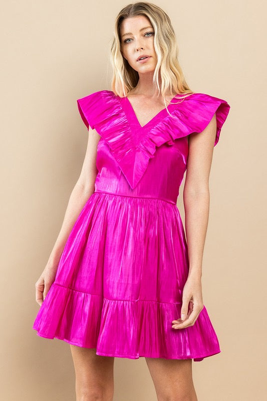 ACCESS Ruffle V-Neck TierHem Dress