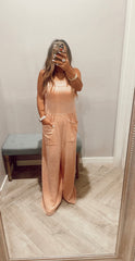 SUMMIT SquareNeck Gauze Wide-leg Jumpsuit