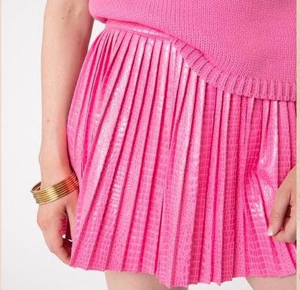 SINCERELY OURS Python ALL GOOD Pleat Vegan Leather Skirt