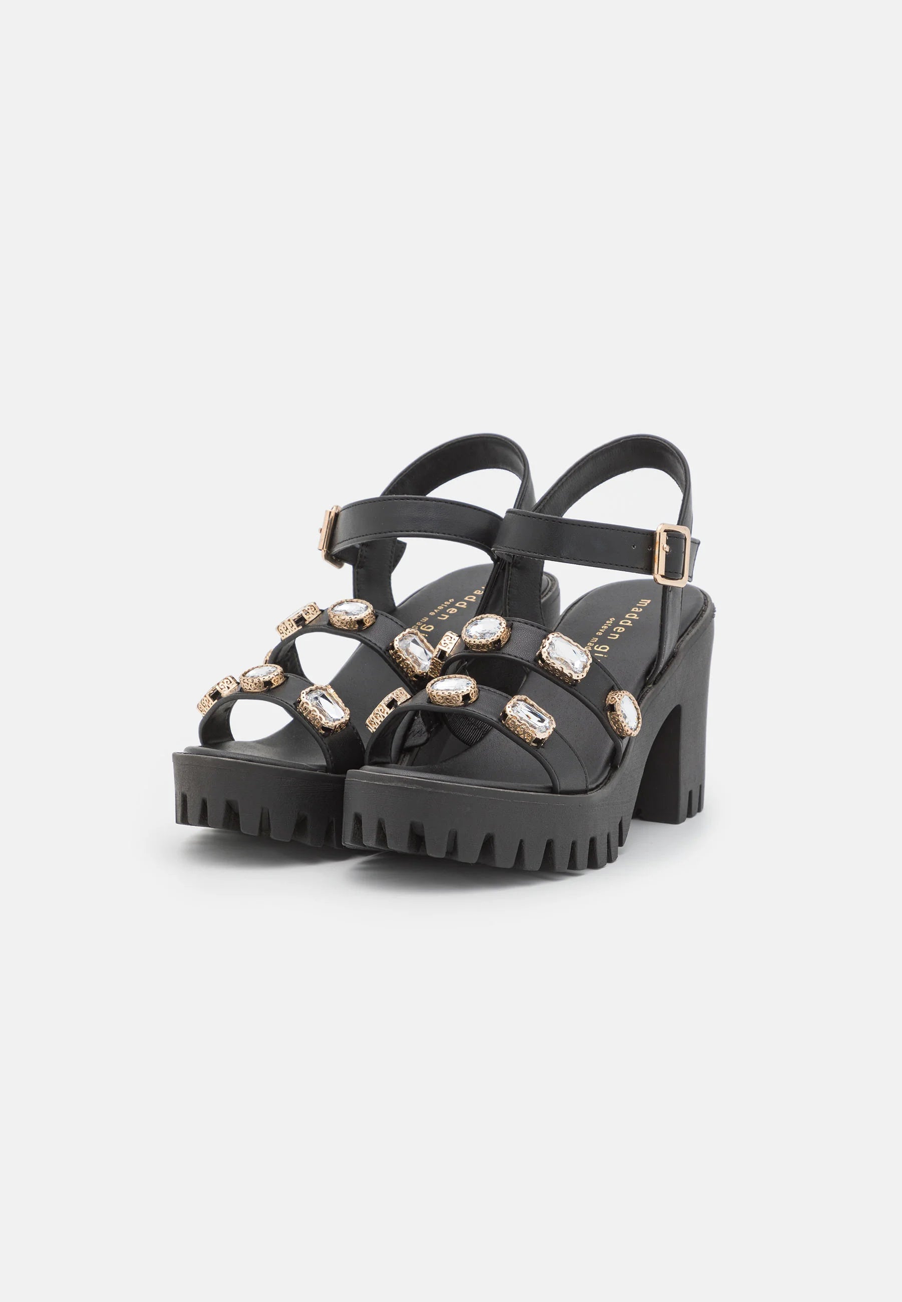 MADDEN GIRL Rhinestone STUNNING Lug Sole Sandals