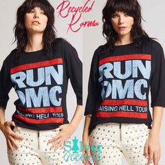 *RECYCLED KARMA 3/4 Sleeve RUN DMC Raising Hell Tour Tee