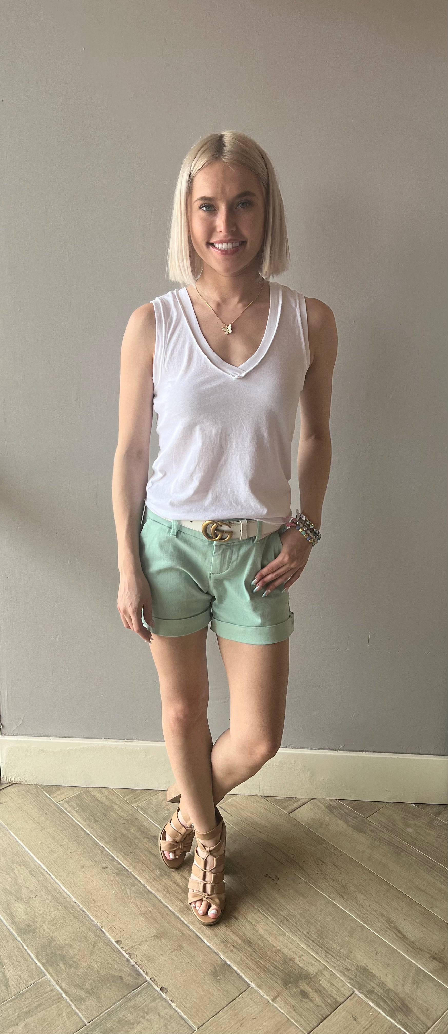 BOBI ReverseSeam EDGY V-Neck Tank Top