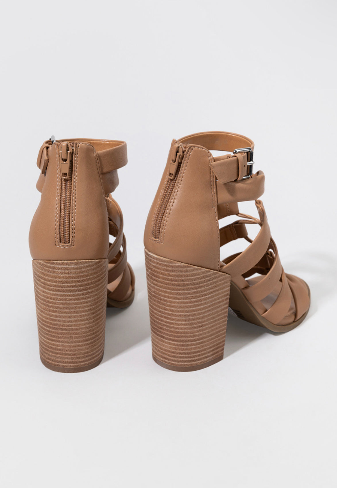 DOLCE VITA Strappy BILLY Zipback Stacked Heel Sandals