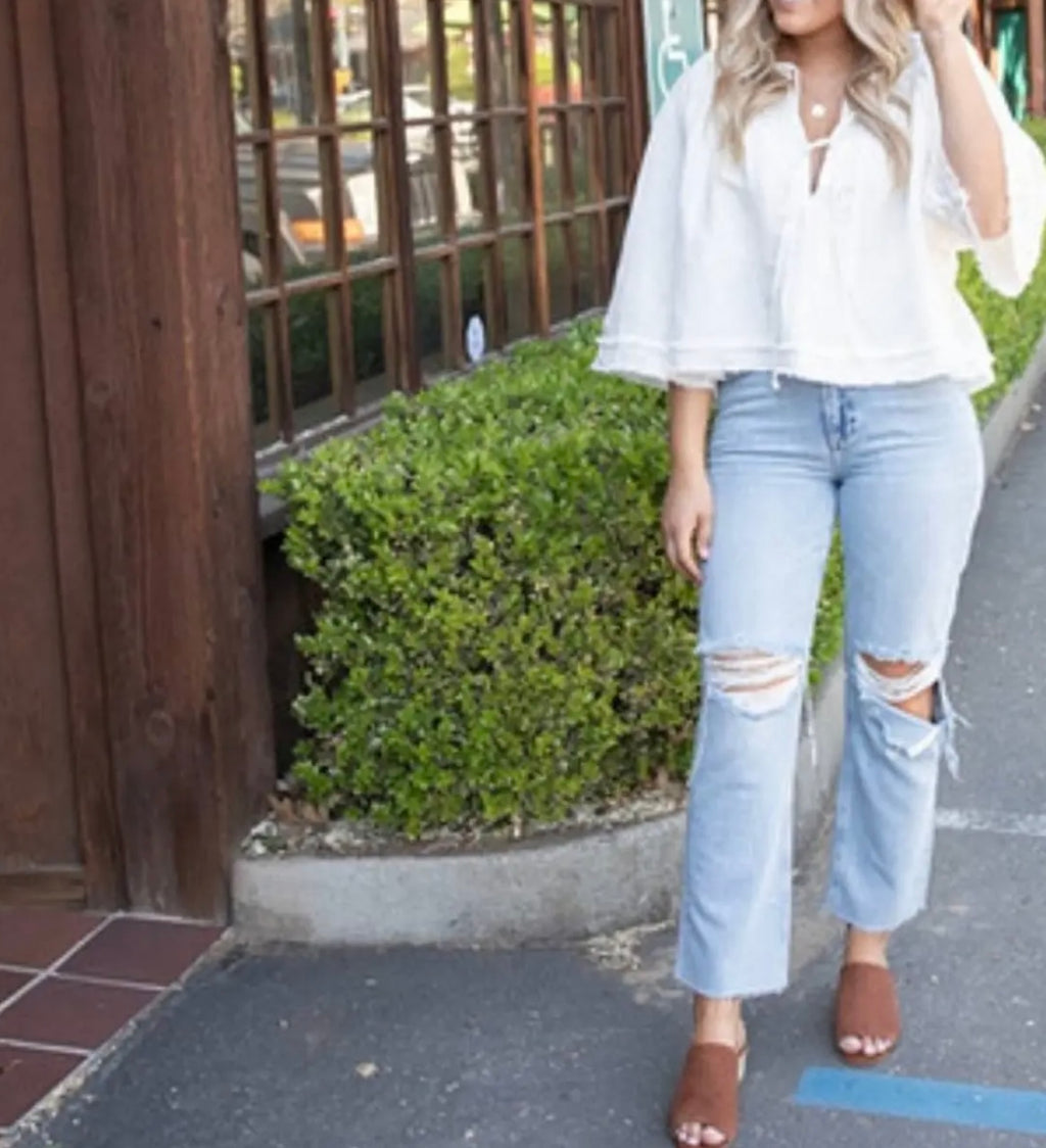 FREE PEOPLE Embroidered SUN VALLEY Top