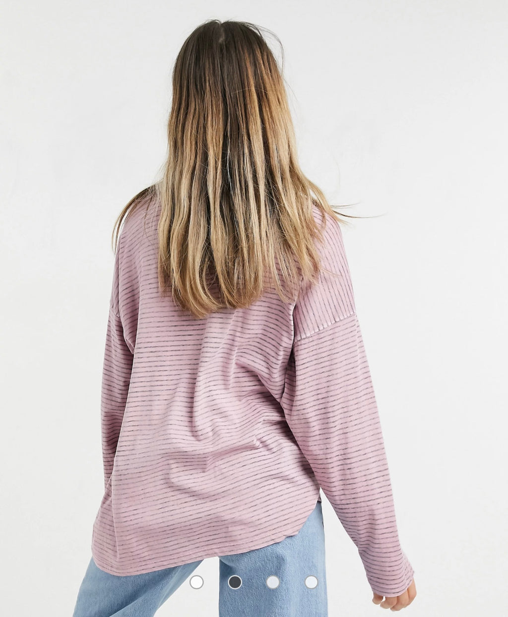 FREE PEOPLE Oversize Stripe BE FREE MockNeck Tunic Top