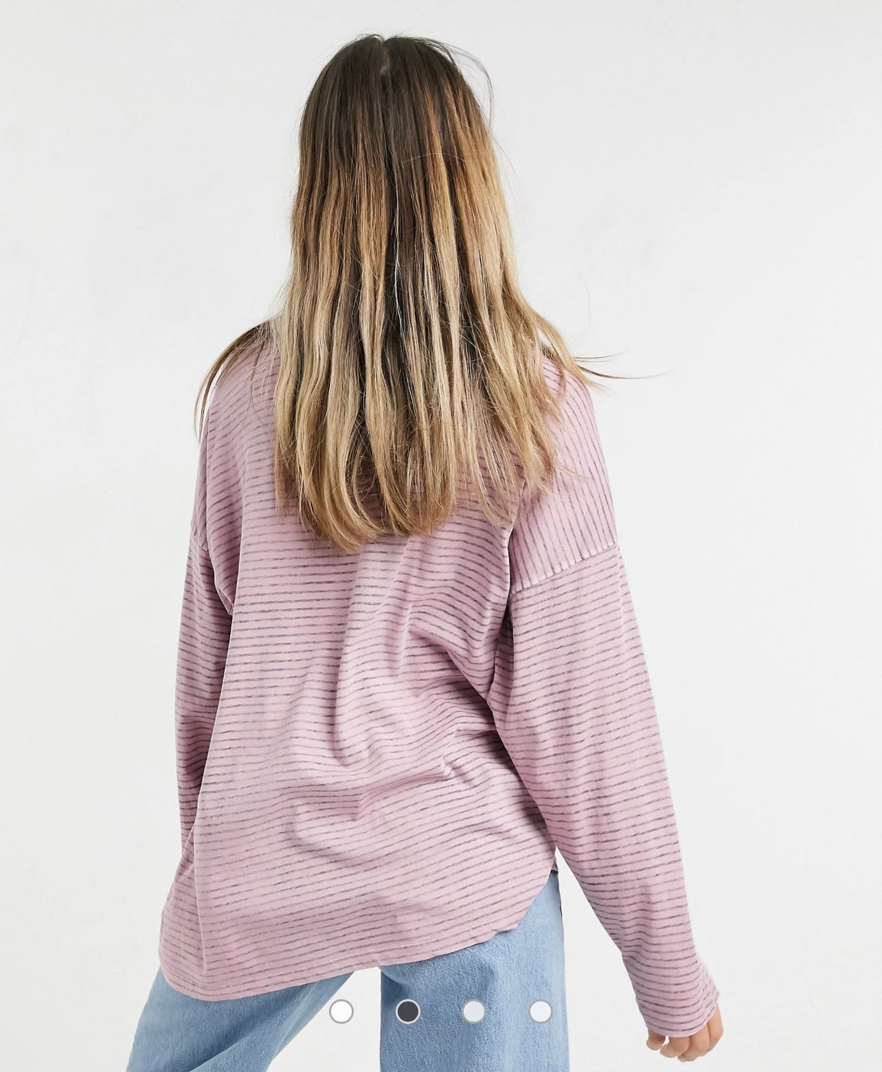 FREE PEOPLE Oversize Stripe BE FREE MockNeck Tunic Top