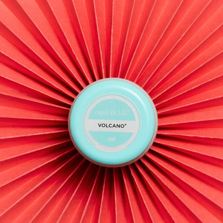 Capri BLUE Volcano Aqua Printed Mini Tin Candle