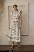 Moon River Short Ruffle Sleeve Dress