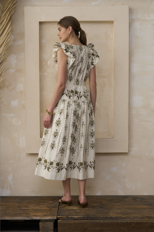 Moon River Short Ruffle Sleeve Dress