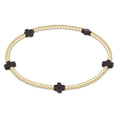 ENewton Small Signature CROSS Gold Pattern 2mm Bead Bracelet- Onyx