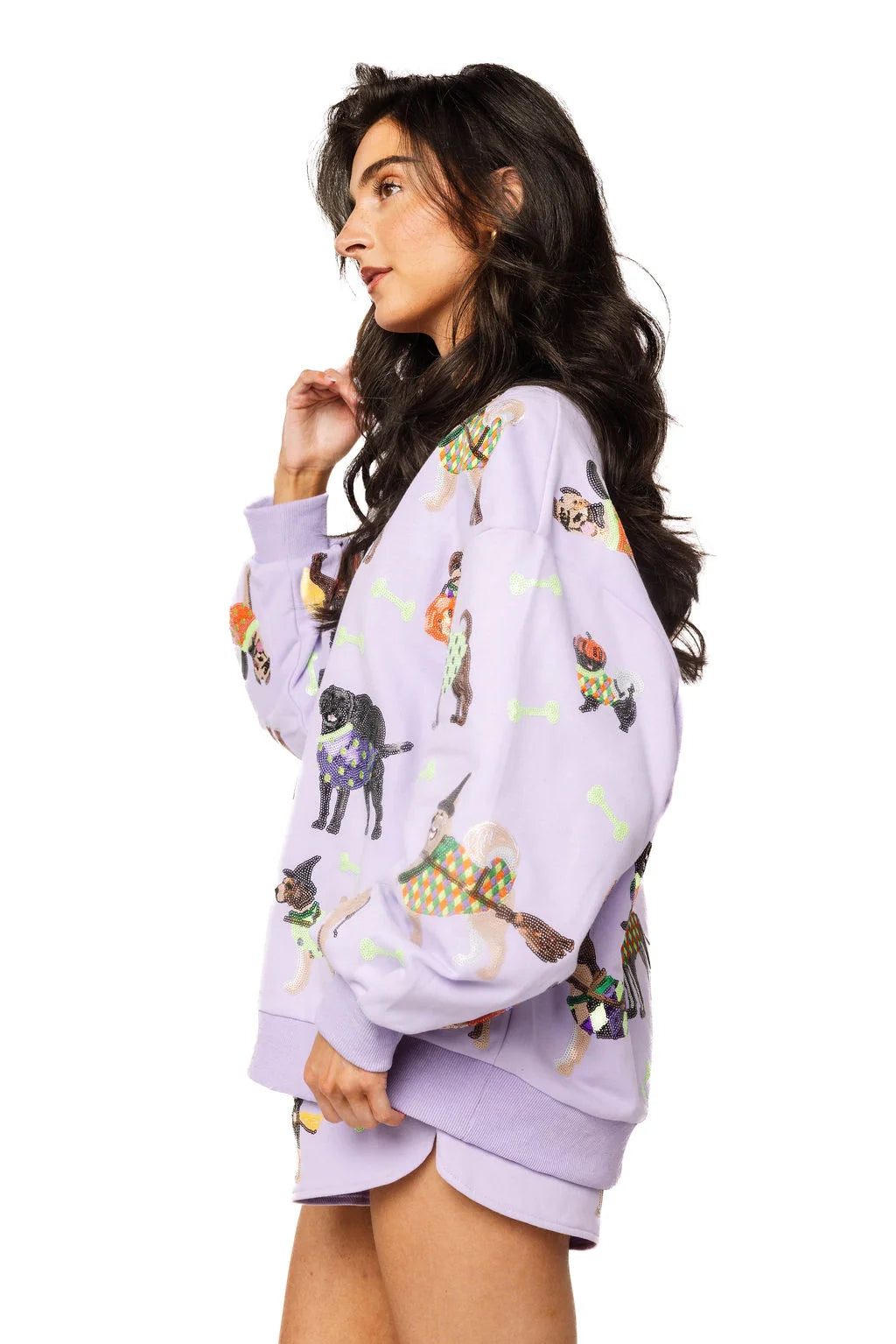 Queen of Sparkles Lavender Halloween Dogs Sweatshirt