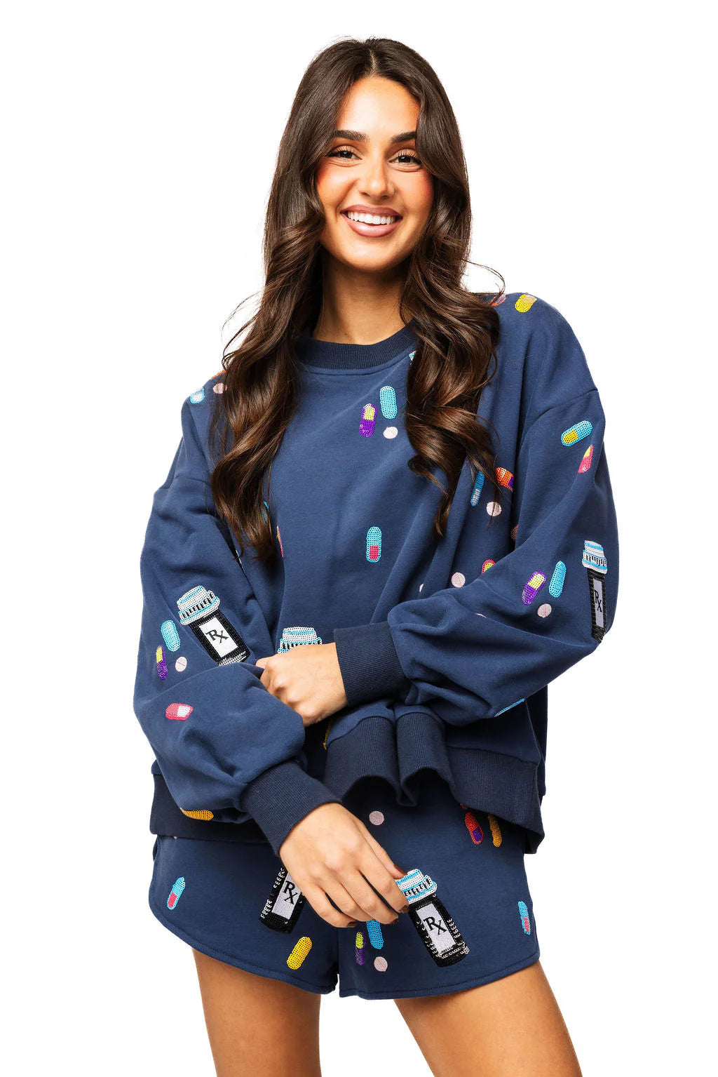 Queen of Sparkles Navy Pharmacy Sweatshirt